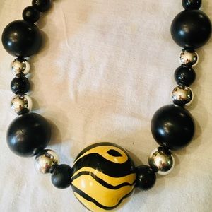 Black beaded necklace
